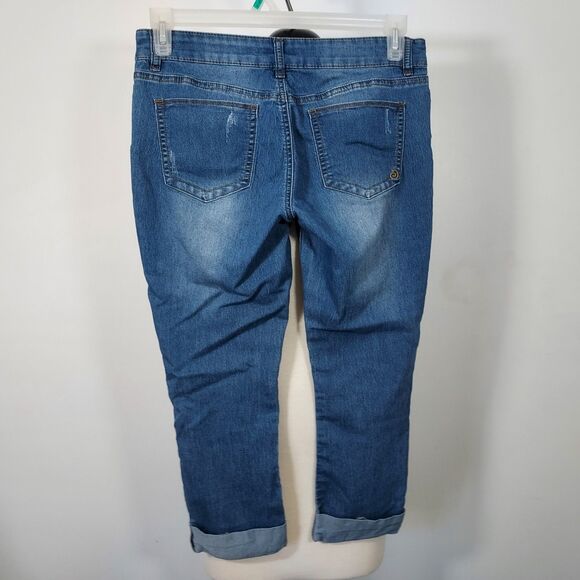 Indigo Rein Crop Capri Juniors Size 11 Skinny Pockets Stretch Blue Denim - Picture 7 of 13